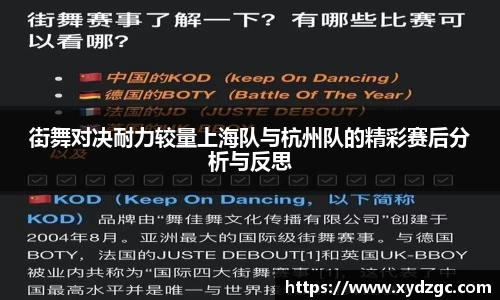 街舞对决耐力较量上海队与杭州队的精彩赛后分析与反思